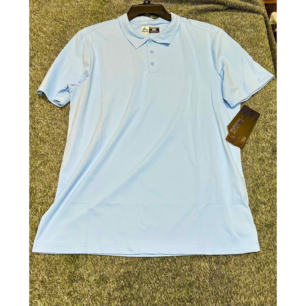 RBX Active Performance Men's Blue Short Sleeve Polyester Blend Polo-XL (R1)